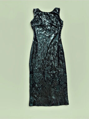 Dress the Population Natalie Dress Sequin Maxi Dress Black Medium